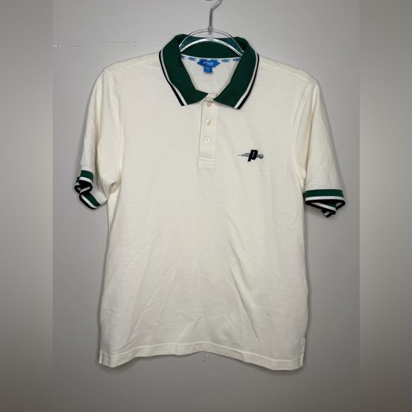 Prince Other - Prince Cream Polo with Green Trim Pickleball Tennis Collared Short Sleeve